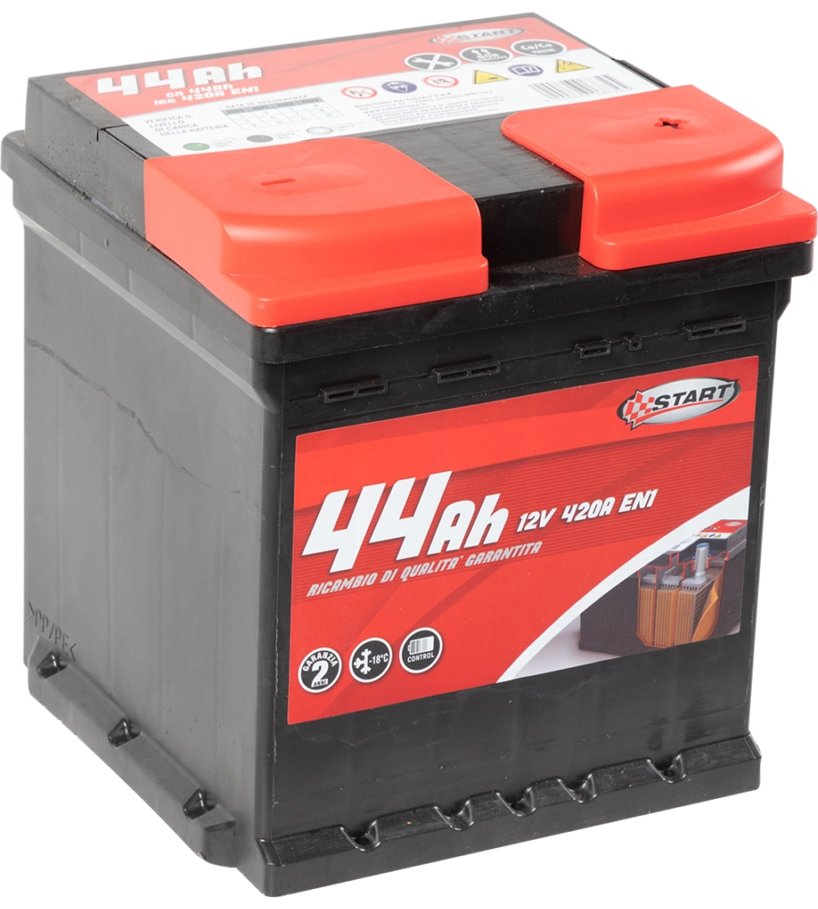 Batteria auto 44ah 12v 420a polo positivo destro cassetta l0